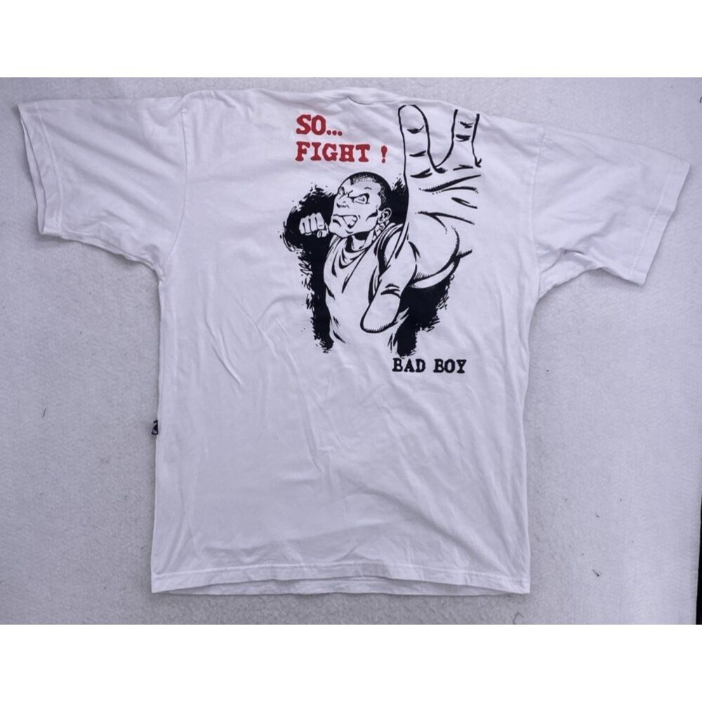 Bad Boy Martial Arts Fighter Graphic T-Shirt White Men’s Size XL Brazil Made